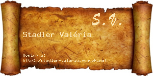 Stadler Valéria névjegykártya